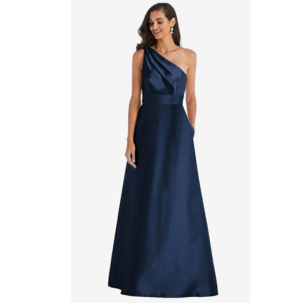 Alfred Sung: One-Shoulder A-Line Gown (NWT)